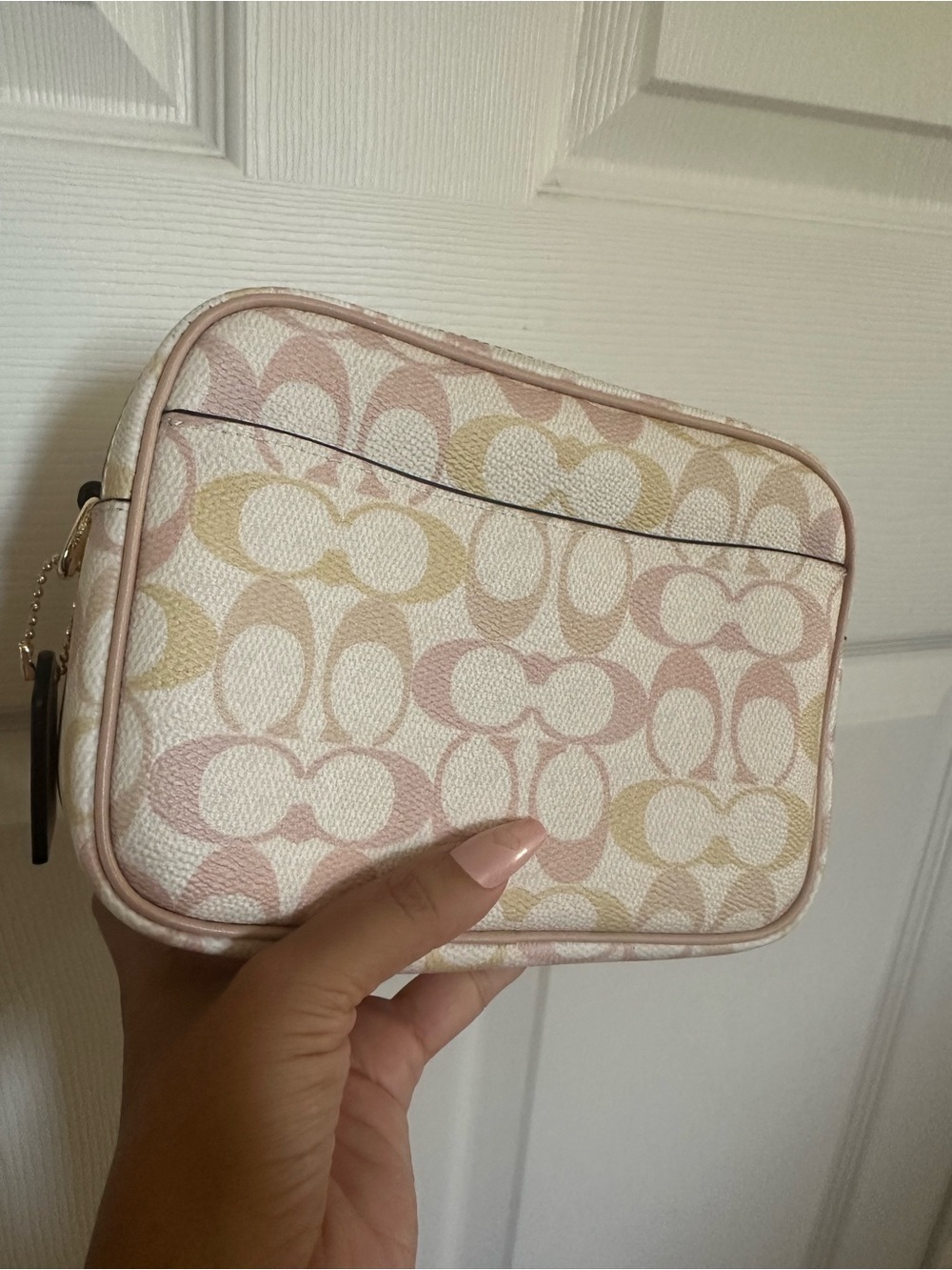 Coach Signature Pastel Pink & Cream mini Carey - Picture 2 of 4